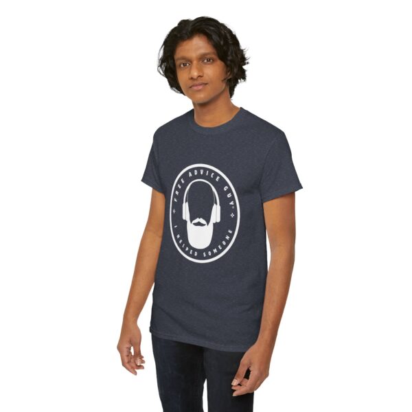 Unisex Heavy Cotton Tee White Free Advice Guy Logo - Image 18