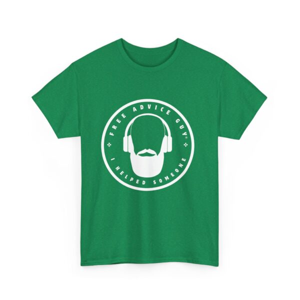 Unisex Heavy Cotton Tee White Free Advice Guy Logo - Image 7