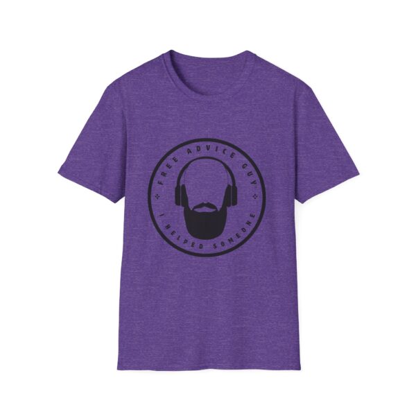 Unisex Softstyle T-Shirt Black Free Advice Guy Logo - Image 11